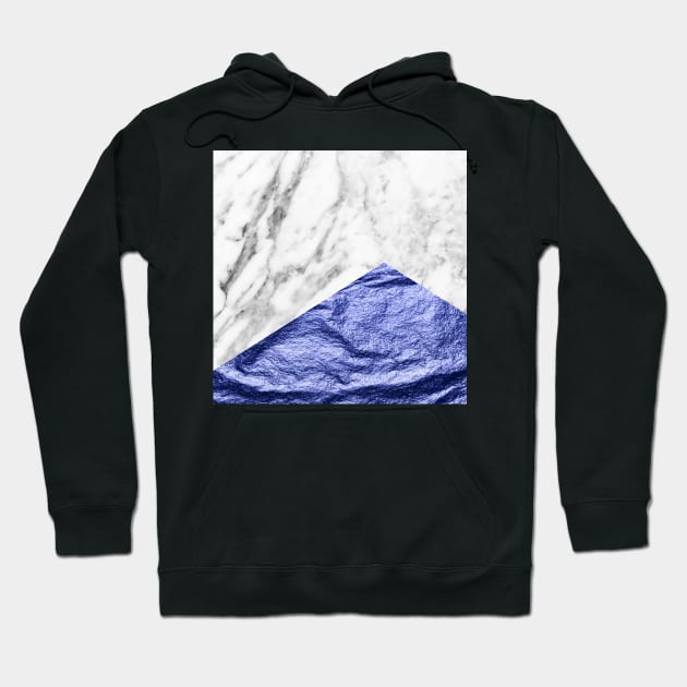 Navy marble Hoodie by marbleco